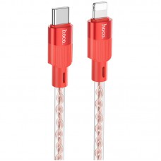 Дата кабель Hoco X99 Crystal Junction PD 27W Type-C to Lightning (1.2m) Red