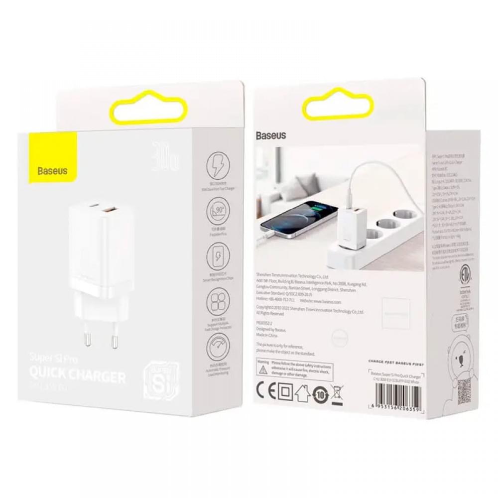 СЗУ Baseus Super Si Pro Quick Charger 30W (1USB-A/1C) (CCSUPP-E)
