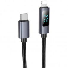 Дата кабель Hoco X112 Favor with display Type-C to Lightning 27W (1m) Black