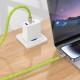Дата кабель-шнурок Hoco GH7 Elegant Type-C to Lightning (1.8m) Fluorescent Green