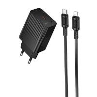 МЗП Borofone BAS75A Source PD30W (1USB-C) + кабель Type-C to Lightning Black