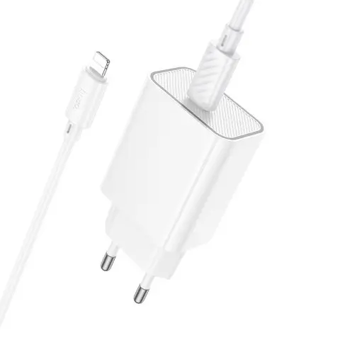 МЗП Hoco C143A Benefit PD20W (1USB-C) + кабель Type-C to Lightning White