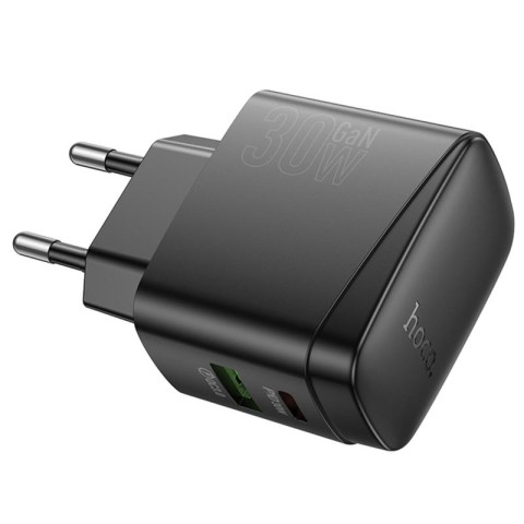 МЗП Hoco CS61A Bright PD30W+QC3.0 (1USB-A/1C) Black