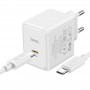 МЗП HOCO CS13A Ocean PD20W (1USB-C) + Type-C to Type-C White