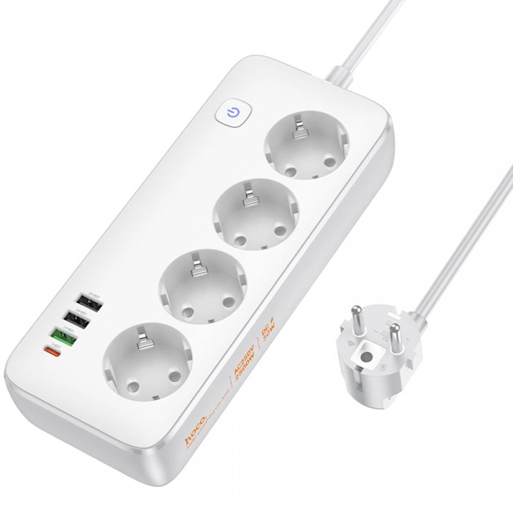 Удлинитель Hoco AC22 Sunlight (PD30W/1C/3A/4xSocket) (1.5m)