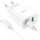 СЗУ Hoco C80A Plus Rapido PD20W+QC3.0 (1USB-A/1C) + кабель Type-C to Type-C