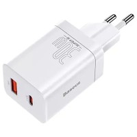 МЗП Baseus Super Si Pro Quick Charger 30W (1USB-A/1C) (CCSUPP-E) White