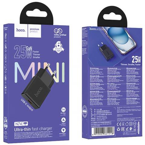 МЗП Hoco N74 Speed ultra-thin PD25W (1USB-C) Black
