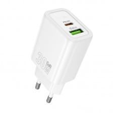 СЗУ Hoco N63 Gentle PD30W+QC3.0 (1USB-A/1C)
