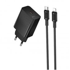 МЗП Borofone BAS75A Source PD30W (1USB-C) + кабель Type-C to Lightning Black