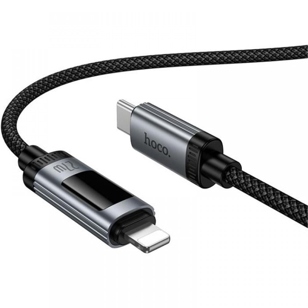 Дата кабель Hoco U148 Lord with display Type-C to Lightning 27W (1.2m) Black