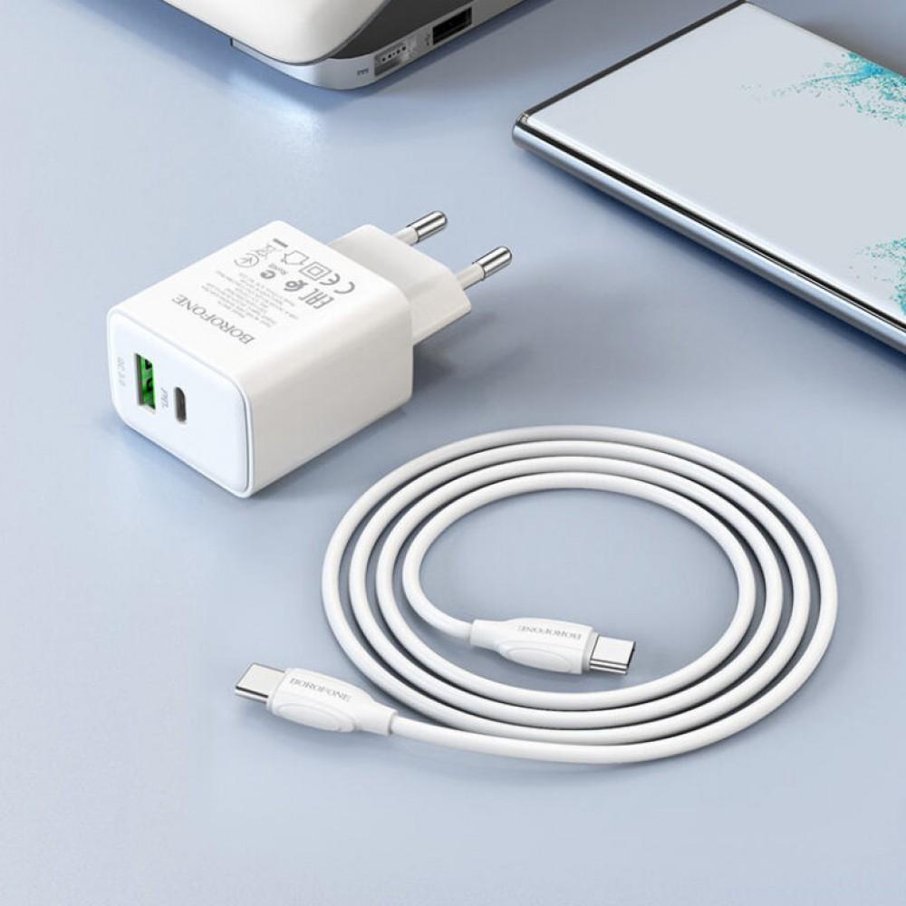 МЗП Borofone BA67A PD20W+QC3.0 + Type-C + Type-C Білий