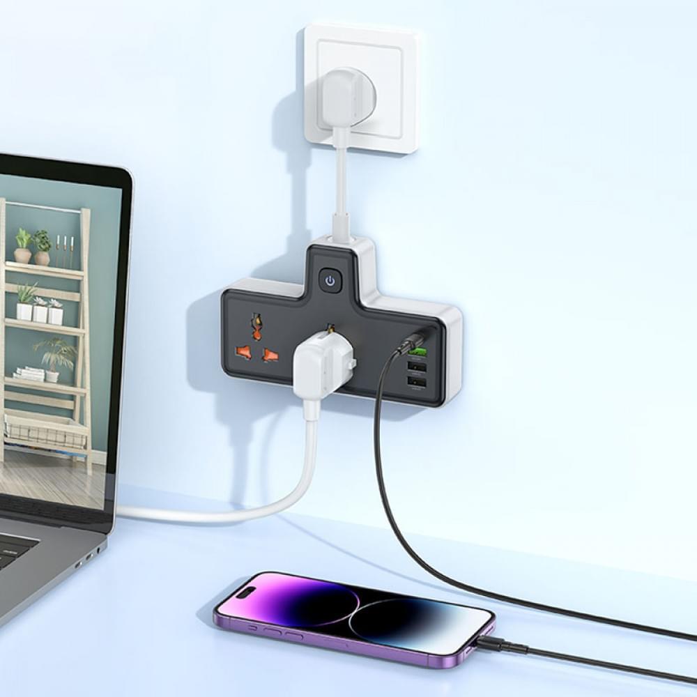 МЗП Hoco AC12A Reise (PD30W/1C3A) +Socket Black