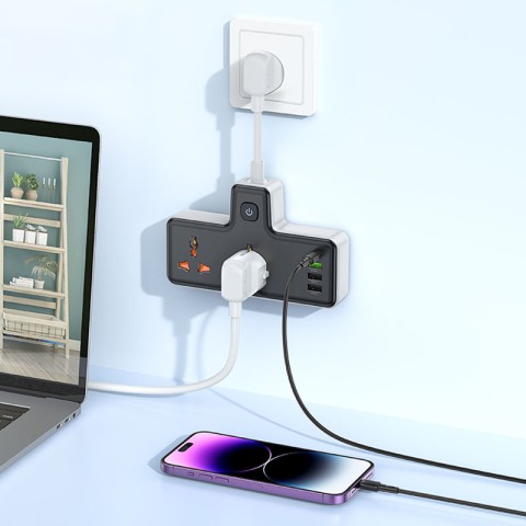 МЗП Hoco AC12A Reise (PD30W/1C3A) +Socket Black