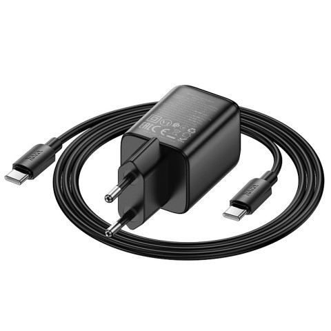 МЗП Hoco N53 Monsoon PD30W+QC3.0 (1USB-A/1C) + кабель Type-C to Type-C Black