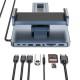 Підставка для планшетів+HUB WIWU AH801 Adjustable 8in1 (USB-C to HDMI+2xUSB-A+2xUSB-C+SD/TF+3.5mm) Gray