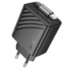 МЗП Hoco N57 Full PD20W with retractable cable Type-C (2USB-C) Black