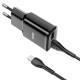 МЗП Hoco C88A Star round 2.4A (2USB-A) + кабель USB to Type-C Чорний