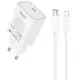 МЗП Hoco C143A Benefit PD20W (1USB-C) + кабель Type-C to Lightning White