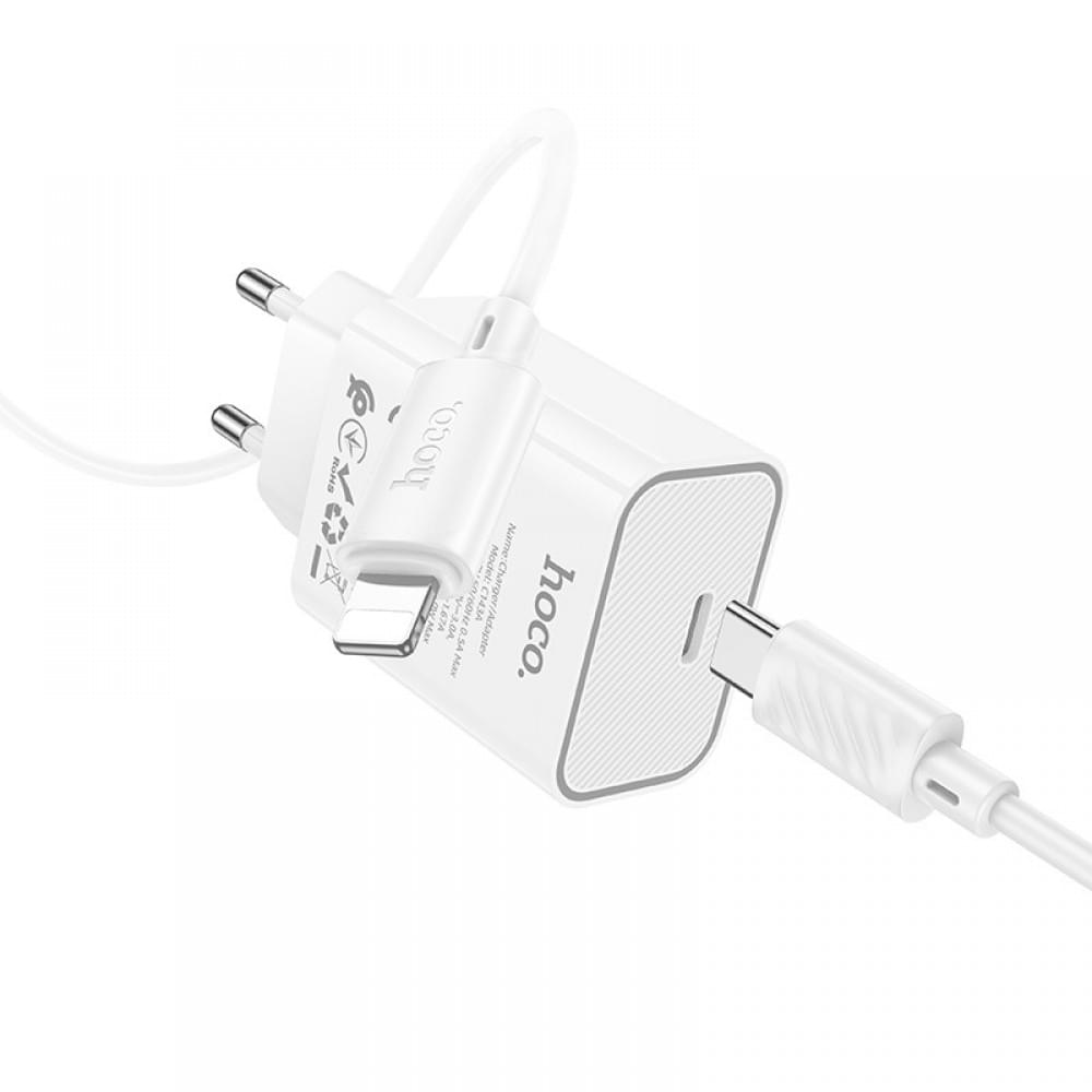 МЗП Hoco C143A Benefit PD20W (1USB-C) + кабель Type-C to Lightning White