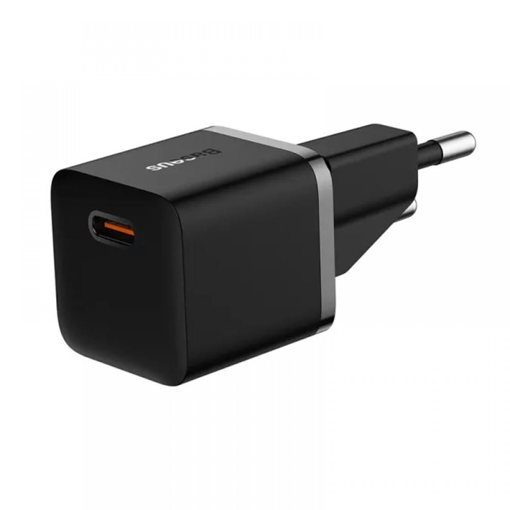 МЗП Baseus GaN5 Fast Charger (mini) PD25W (1USB-C) + кабель Type-C to Type-C (P10110909113) Cluster Black