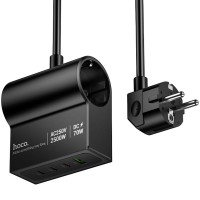 МЗП Hoco AC34 Win 2 position 70W QC+PD (1USB-A/3C/1Socket) (1.5m) Black