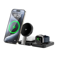 БЗП WIWU Wi-W028 QI2 3 in 1 wireless charger Black