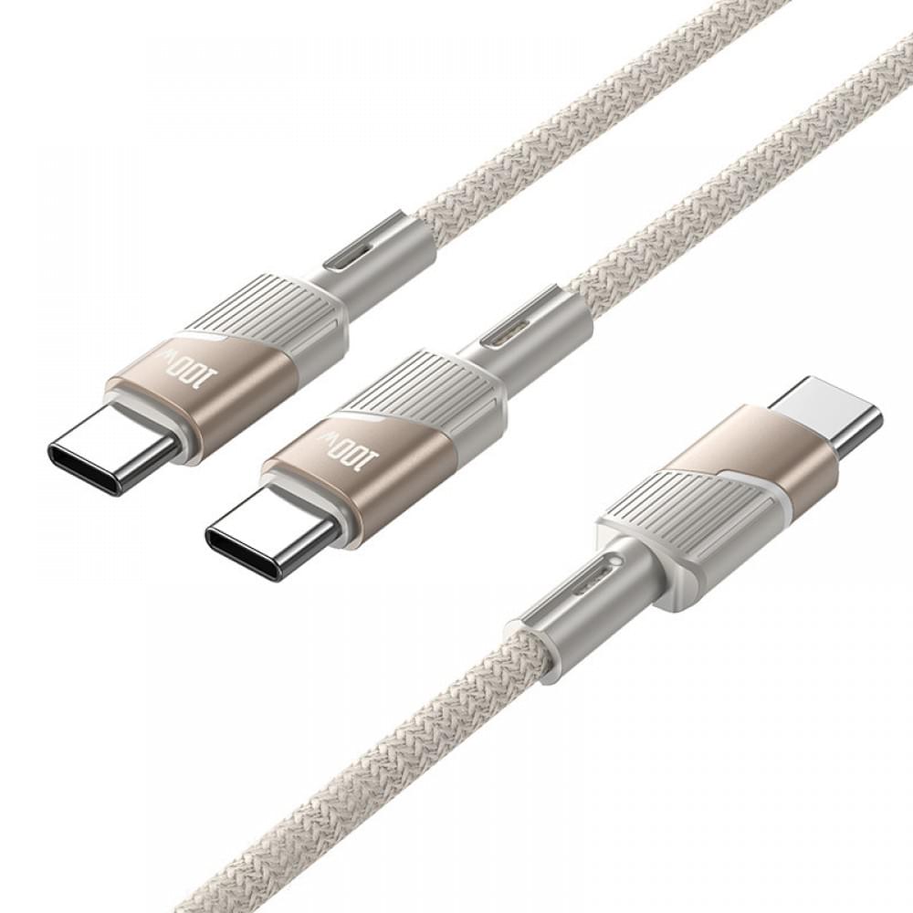 Дата кабель Hoco U139 Type-C to Type-C/Type-C 100W (1.2m) Gold