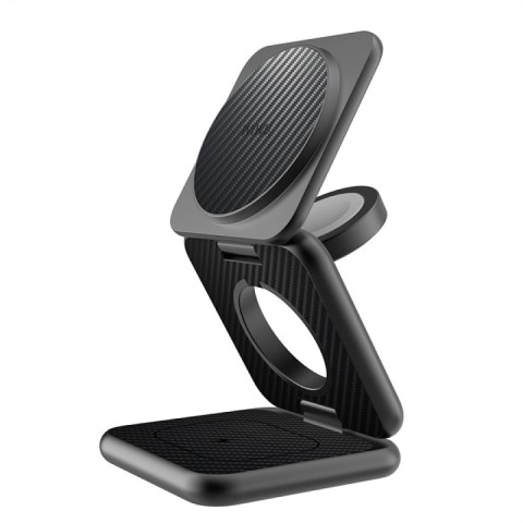 БЗП WIWU Wi-W035 Kevlar Mag Go 3 in 1 wireless charger Black