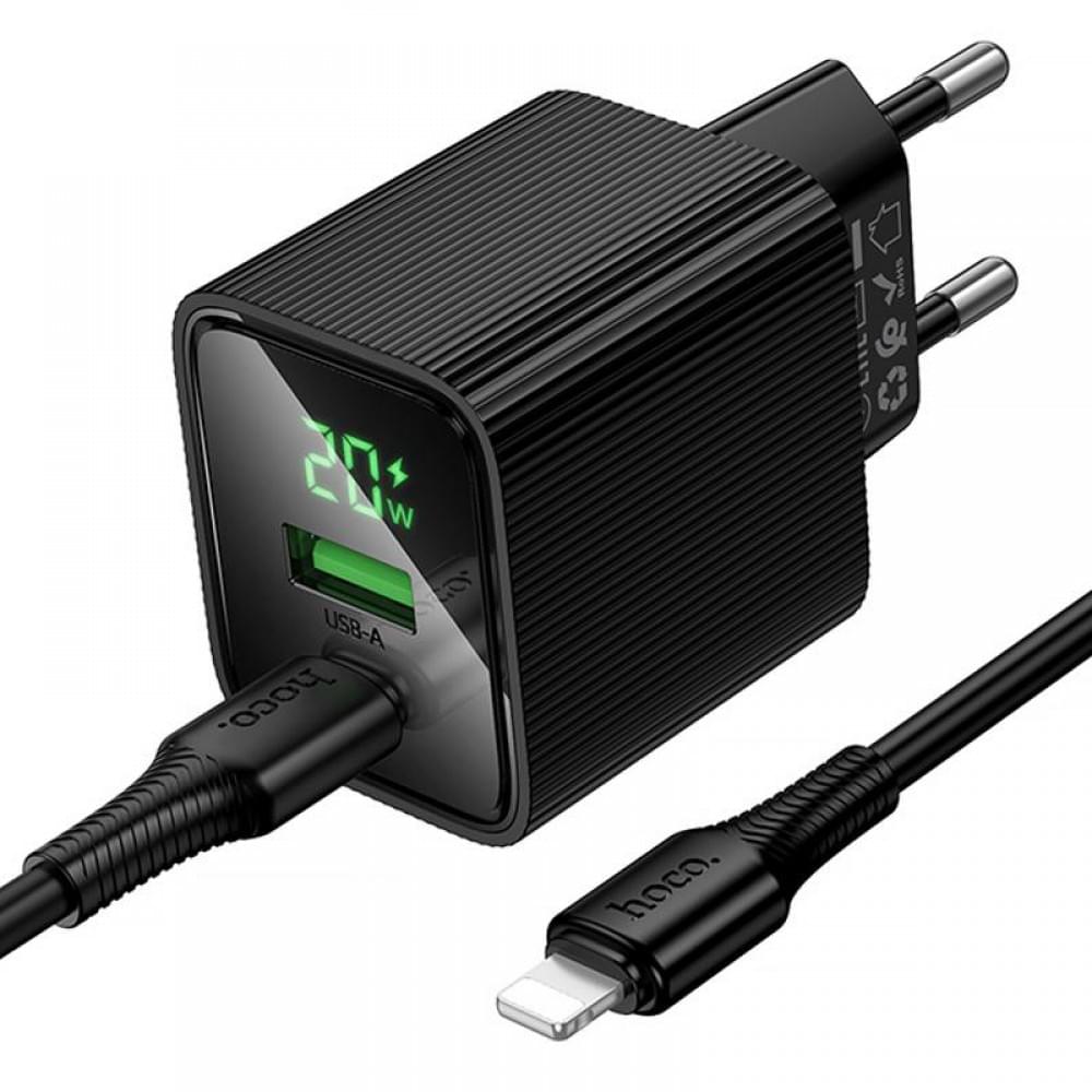МЗП Hoco CS83A Excellent with digital display PD20W+QC3.0 (1USB-A/1C) + кабель Type-C to Lightning Black