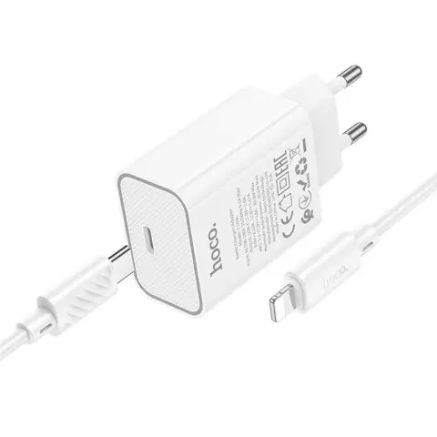 МЗП Hoco C143A Benefit PD20W (1USB-C) + кабель Type-C to Lightning White