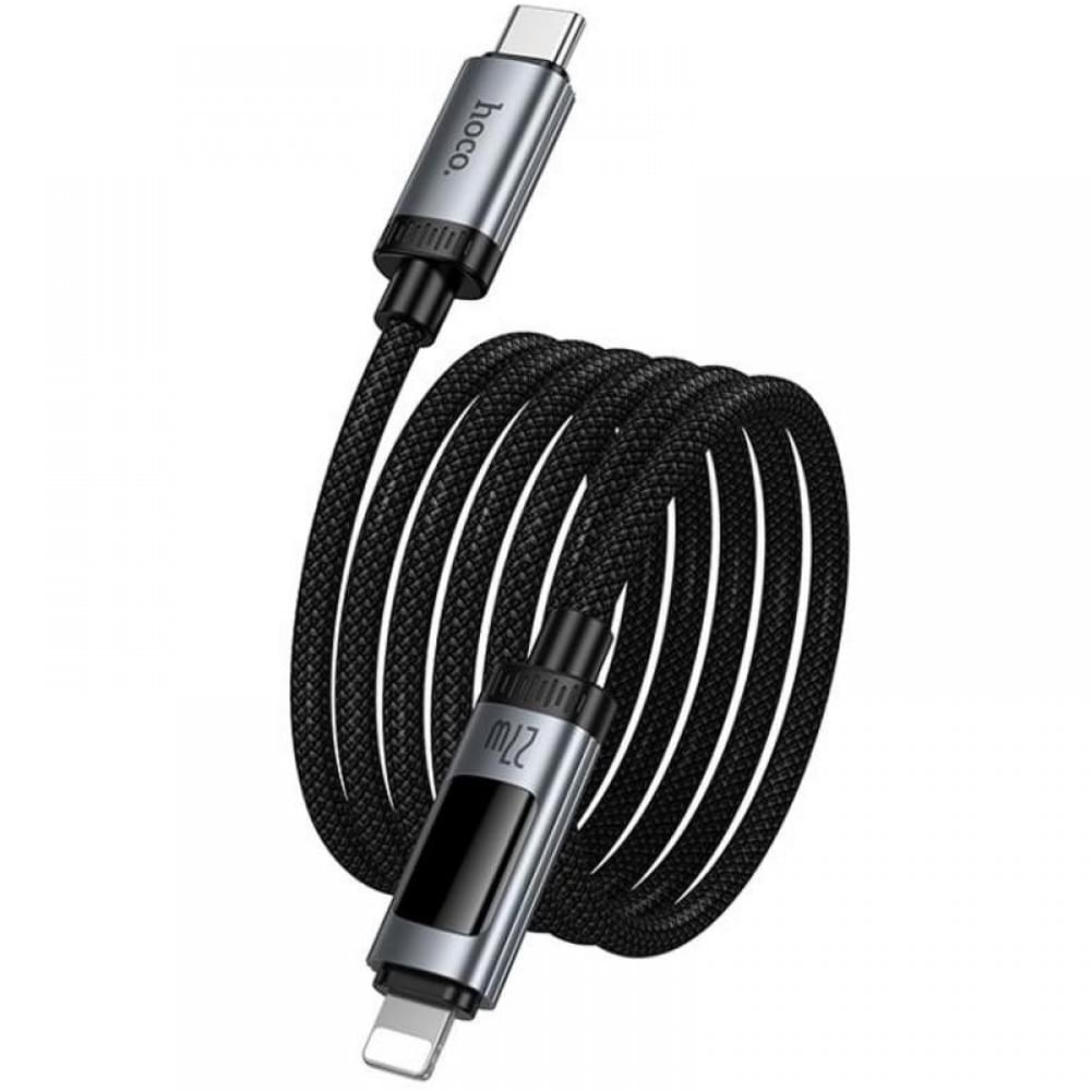 Дата кабель Hoco U148 Lord with display Type-C to Lightning 27W (1.2m) Black