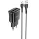 МЗП Hoco C88A Star round 2.4A (2USB-A) + кабель USB to Type-C Чорний