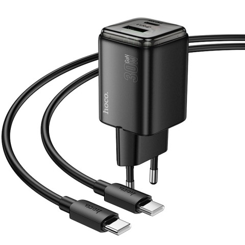МЗП Hoco N53 Monsoon PD30W+QC3.0 (1USB-A/1C) + кабель Type-C to Type-C Black