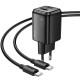 МЗП Hoco N53 Monsoon PD30W+QC3.0 (1USB-A/1C) + Type-C to Type-C Black