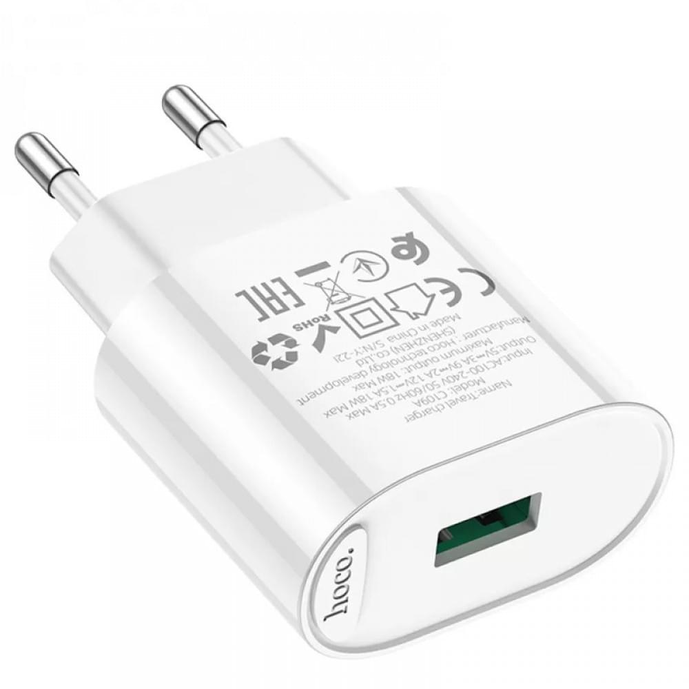 МЗП Hoco C109A Fighter QC3.0 18W (1USB-A) White