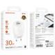 МЗП Borofone BA94A Lustrous PD30W+QC3.0 (1USB-A/1C) White