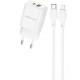 МЗП Borofone BN14 Royal PD30W+QC3.0 (1USB-A/1C) + кабель Type-C to Lightning White