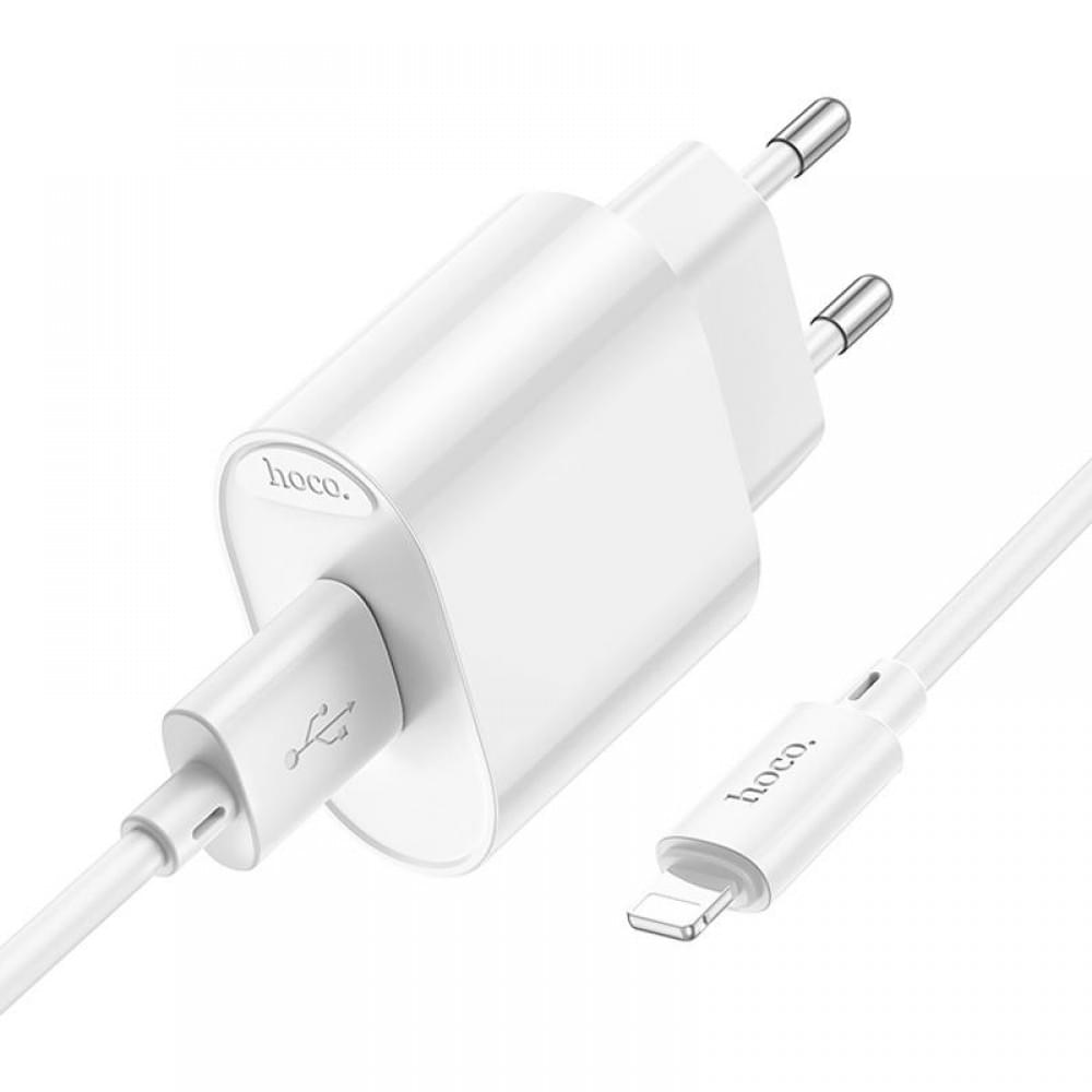 МЗП Hoco C109A Fighter 10.5W (1USB-A) + кабель USB to Lightning White