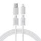 Дата кабель Baseus Versatile Two-for-Two USB/Type-C to Type-C/Lightning 60W (2m) (P10383000) Moon White Дата кабель Baseus Versatile Two-for-Two USB/Type-C to Type-C/Lightning 60W (2m) (P10383000) Moon White