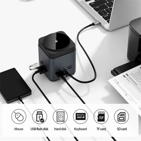 БЗП + HUB WIWU Wi-W025 Cube 9in1 USB-C Gray