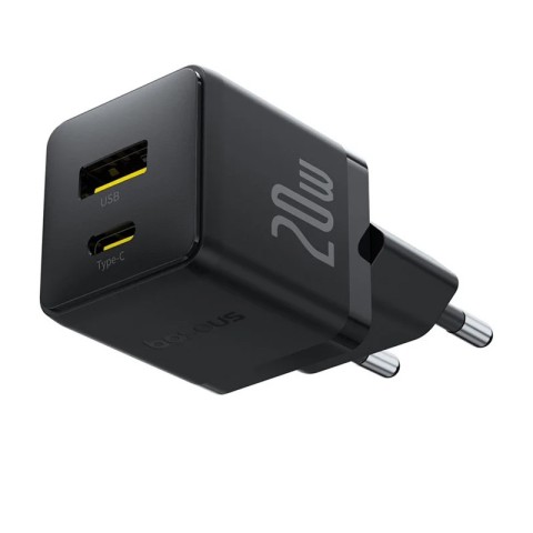 МЗП Baseus Palm Fast Charger 20W (1USB-A/1C) + кабель Type-C to Type-C (P10111608) Cluster Black