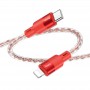 Дата кабель Hoco X99 Crystal Junction PD 27W Type-C to Lightning (1.2m) Red