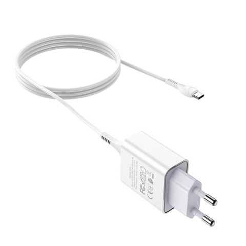 МЗП Hoco C81A Asombroso 2.1A (1USB-A) + кабель USB to Type-C Білий