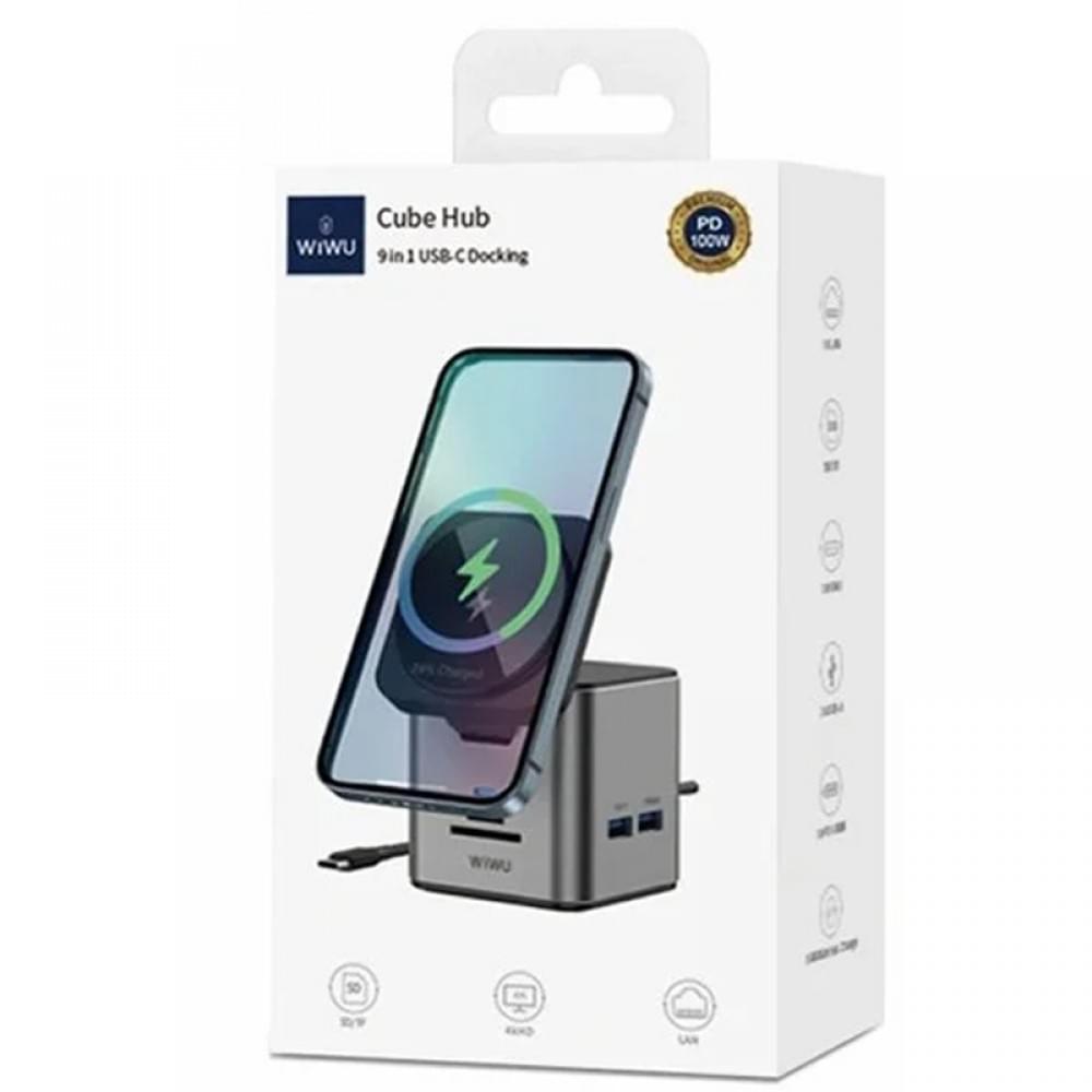 БЗП + HUB WIWU Wi-W025 Cube 9in1 USB-C Gray