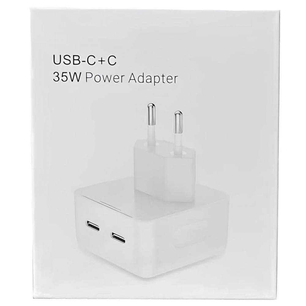 МЗП 35W Dual Mini Power Adapter for Apple (2USB-C) (AA) (box) White