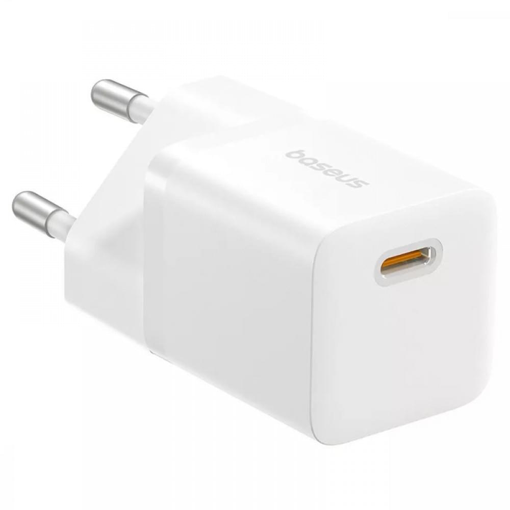 МЗП Baseus GaN5 Fast Charger (mini) PD20W (1USB-C) + кабель Type-C to Type-C (P10110900113) Moon White