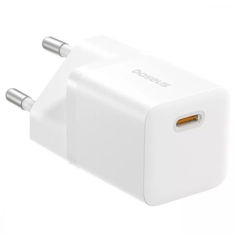 МЗП Baseus GaN5 Fast Charger (mini) PD20W (1USB-C) + кабель Type-C to Type-C (P10110900113) Moon White
