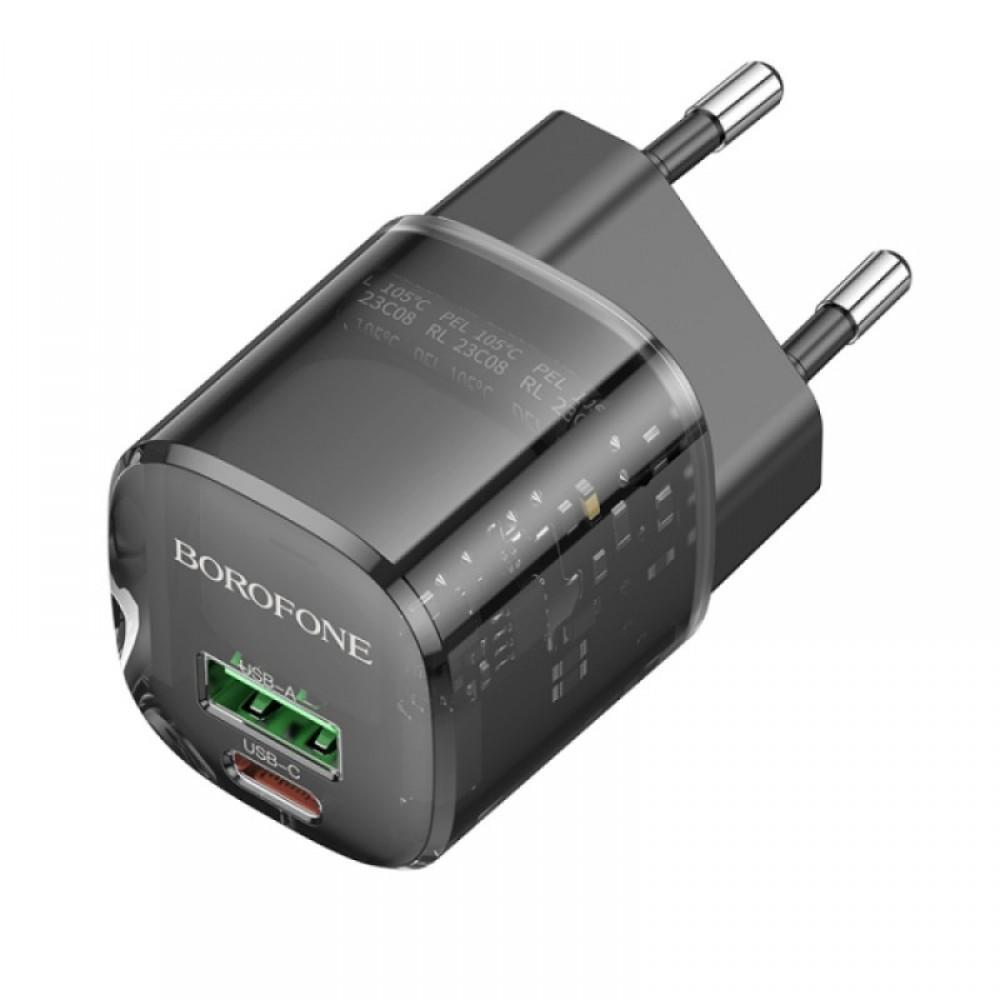 МЗП Borofone BN17 Sunlight PD20W+QC3.0 (1Type-C/1USB) Transparent black