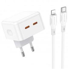 МЗП Borofone BA76A Source PD35W (2Type-C) + Type-C to Lightning White